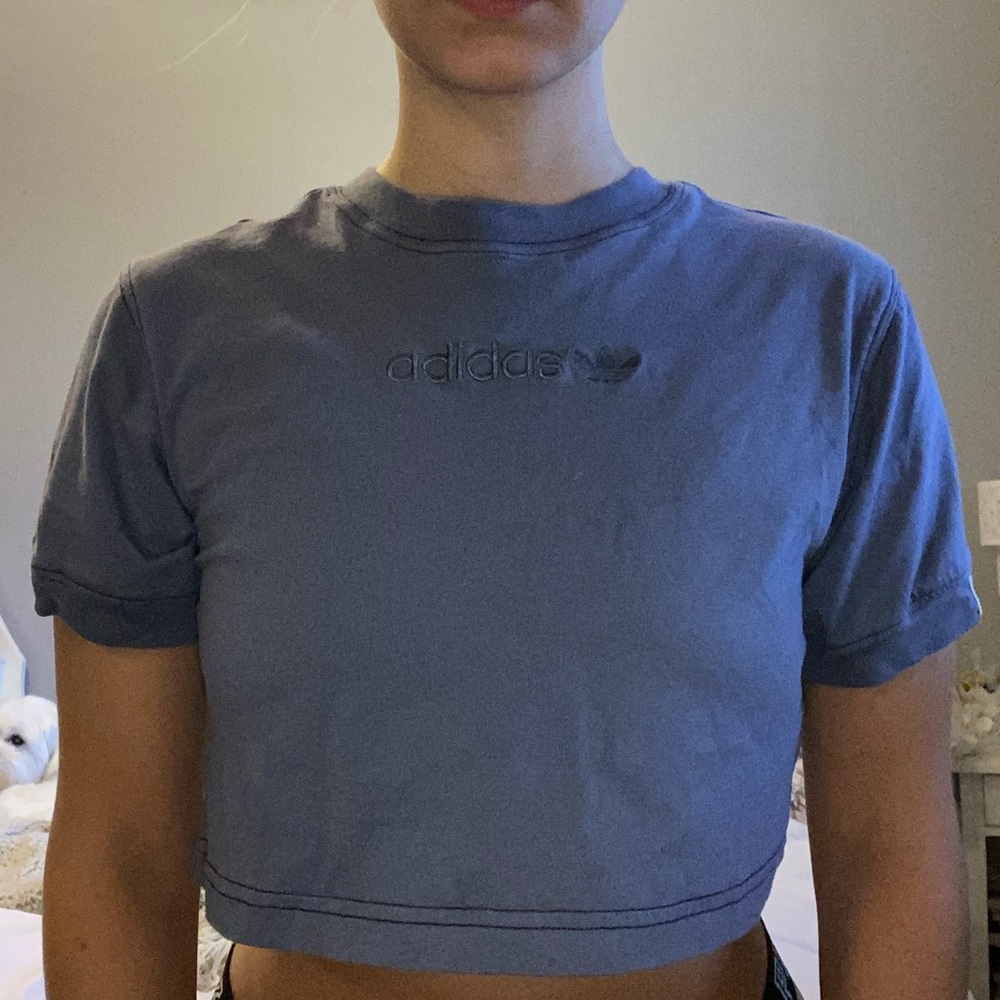 Purple Adidas cropped tee